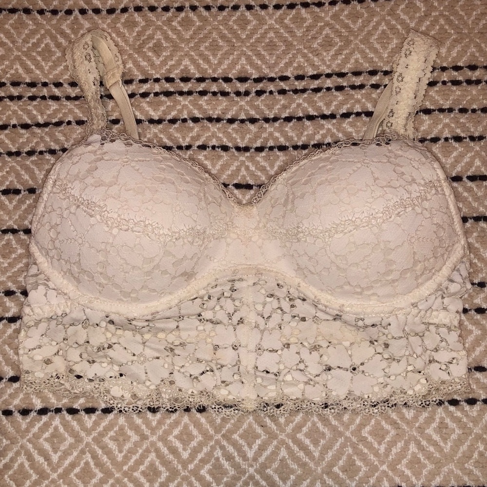Victoria secret PINK cream colored push up bandeau